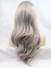 Silver Gray Wave Synthetic Lace Front Wig Heat Resist