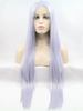 White Blue Synthetic Lace Front Wig Natural Straight