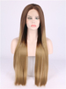 Silk Straight Blonde Ombre Synthetic Lace Front Wig