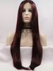 Color 99j Lace Front Wig Synthetic Hair Natural Straight