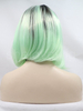 Bob Synthetic Lace Front Wig Ombre Black Green Affordable Price