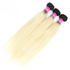 Ombre Blonde Virgin Hair Bundles Two Tone Dark Roots Straight Human Hair Weave