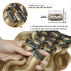 Wavy Clip In Extensions Human Hair Machine Remy Highlight Color European Hair Clips In Body Wave 