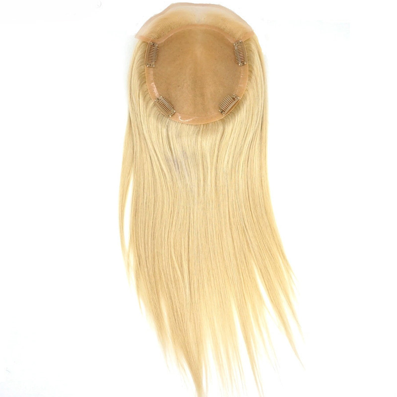Lace Front Silk Top Topper Blonde 613 Wig European Remy Hair Hair Topper Front Toupee For Women