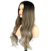 Black Root Light Purple Synthetic Lace Front Wig