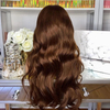 Dark Brown Wavy Remy Hair Full Lace Wigs Beauty Wave Human Hair Lace Front Wigs