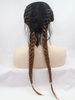 Black Root Brown Synthetic Lace Front Wig Braid Hair
