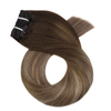 Ombre Brown Clips in Hair Extensions Virgin Human Hair Ombre Highlight Clips in