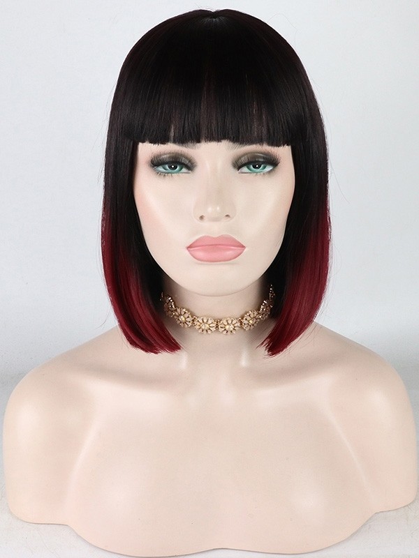 Ombre Bob Hairstyle Synthetic Lace Front Wig
