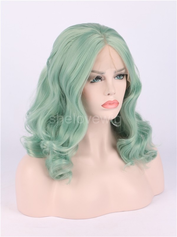 Short Wave Synthetic Lace Front Wig Heat Resisting