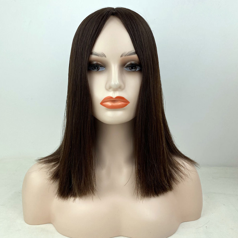Silk Base Top Jewish Wig Natural Highlight Virgin Hair for Women Hair Topper Quality Kosher Wigs
