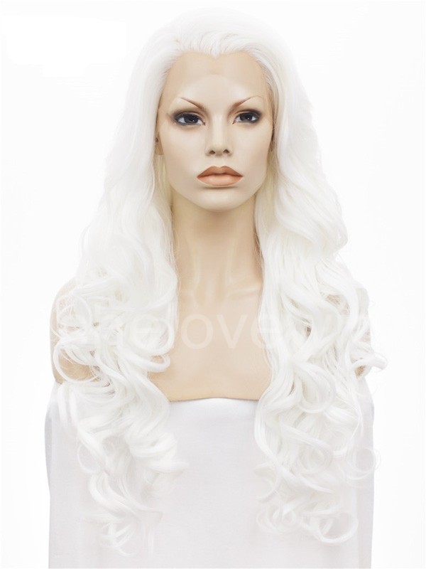 Pure White Lace Front Wigs Synthetic Lace Wig | shelovewig