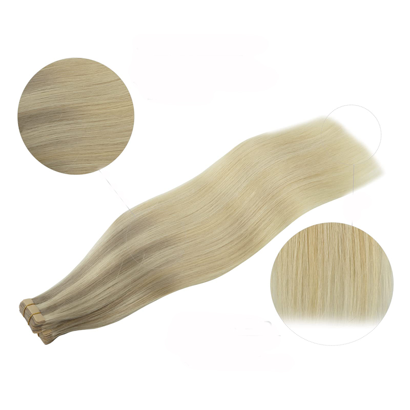 Tape In Human Hair Extensions White Women Skin Weft Extension Straight Seamless