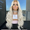 Ombre Platinum Blonde Full Lace Wigs European Virgin Hair Lace Front Wigs Beauty Wave 