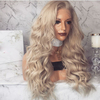 Ash Blonde Full Lace Wigs Transparent Lace Virgin Hair Wave Ash Blonde Lace Front Wig for White Women