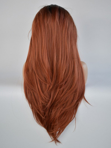 Black Orange Ombre Synthetic Hair Lace Front Wig
