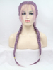 Braid Hair Fiber Hair Lace Front Wig Light Purple