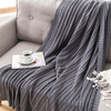 Pure Color Knitted Blanket Bedroom Sofa Soft Blankets
