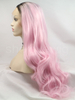 Wave Black Pink Ombre Synthetic Hair Lace Front Wig