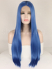Blue Hair Color Synthetic Lace Front Wig Heat Stand