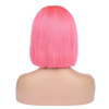 Pink Color Human Hair Lace Wigs Bob Hair Style Human Hair Lace Wigs