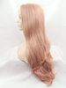 Dark Pink Synthetic Lace Front Wig Wave Hair