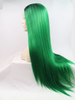 Synthetic Lace Front Wig Black Root with Bright Green