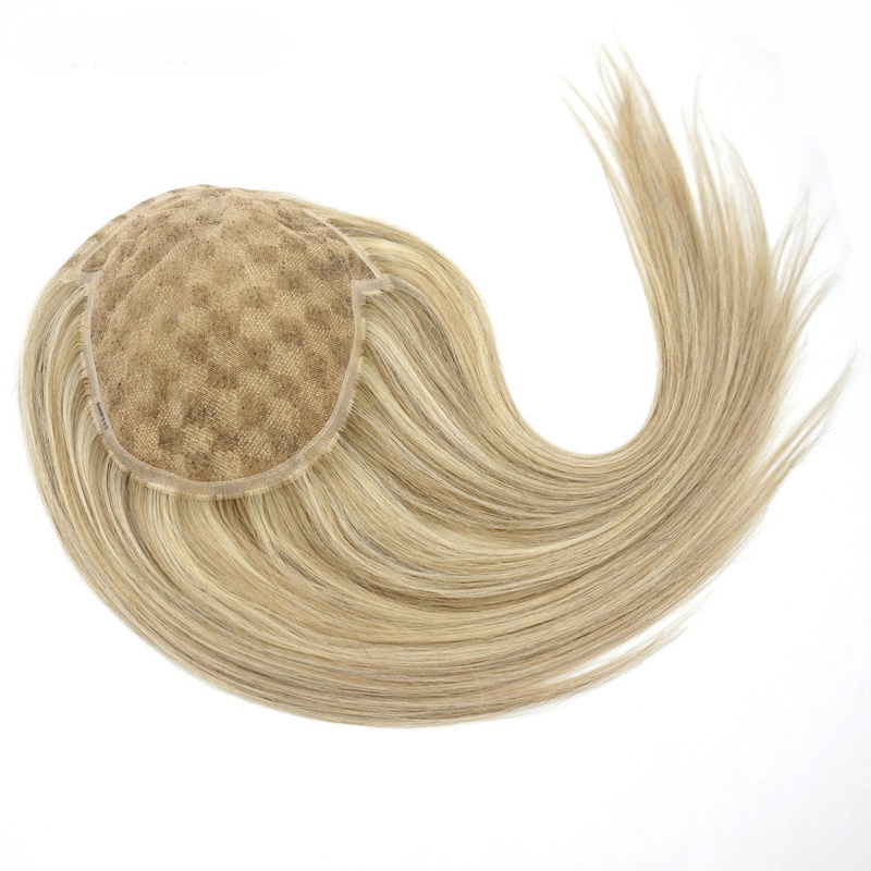 Virgin Human Hair Women Topper Highlight Color Super Fine Swiss Lace Women Hair Topper