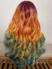 Loose Wave Mixed Color Syntehtic Lace Front Wigs Ombre Fresh Color