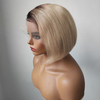 Bob Hair Cut Ombre Blonde Lace Front Wigs Short Length Summer Human Hair Lace Wigs