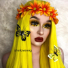 Beauty Wavy Yellow Color Synthetic Lace Wig