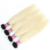 Ombre Blonde Virgin Hair Bundles Two Tone Dark Roots Straight Human Hair Weave