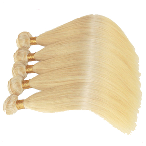 Silk Straight Virgin Human Hair Weave Blonde Color Hair Wefts for White Women