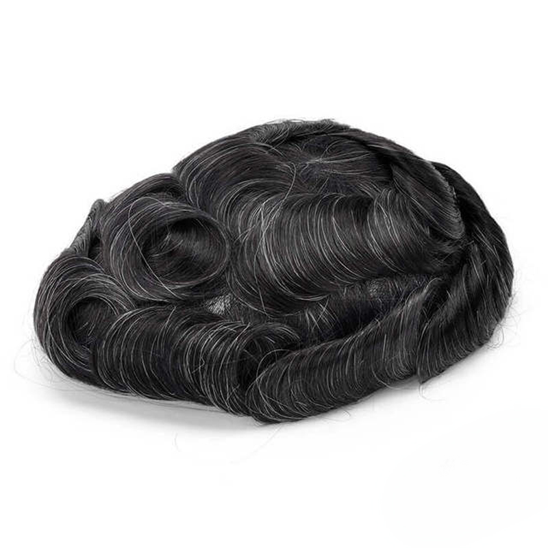 Human Hair Toupee for Men Swiss Lace with Thin Skin Men Human Hair Wigs