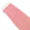 Pink Hair Extensions Skin Weft Hair Extensions Adhesive Invisible Straight Tape In Human Hair Extensions