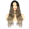 Black Root Light Purple Synthetic Lace Front Wig