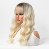 Ombre Platinum Blonde Synthetic Wigs High Temperature Stand Wigs
