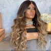 Loose Wave Ombre Blonde Full Lace Wigs Virgin Human Hair Ombre Blonde Lace Front Wigs