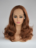 Medium Length Synthetic Lace Front Wig Black Pink