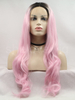 Wave Black Pink Ombre Synthetic Hair Lace Front Wig
