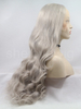 Silver Grey Synthetic Lace Front Wig Beauty Curl