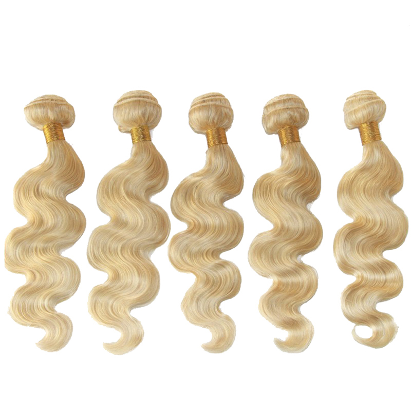 Body Wave Platinum Blonde Human Hair Bundles for White Women