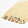 Silk Straight Virgin Human Hair Clips in Hair Extension Blonde Color 
