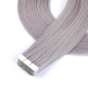 Custom Skin Wefts Human Hair Extension Supplier Grey Color Tape in Hair Extension