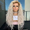 Glueless Full Lace Wigs For Women Ombre Platinum Blonde Dark Roots Curly Human Hair Wig