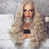 Ash Blonde Full Lace Wigs Transparent Lace Virgin Hair Wave Ash Blonde Lace Front Wig for White Women