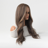 Wave Half Black Half White Synthetic Lace Front Wig